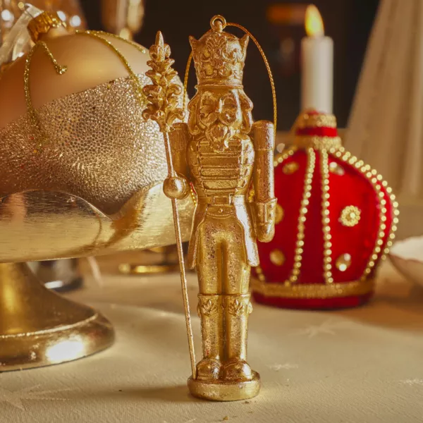 Decorazione Natalizia Sospesa (H13 cm) Schiaccianoci Felix Oro