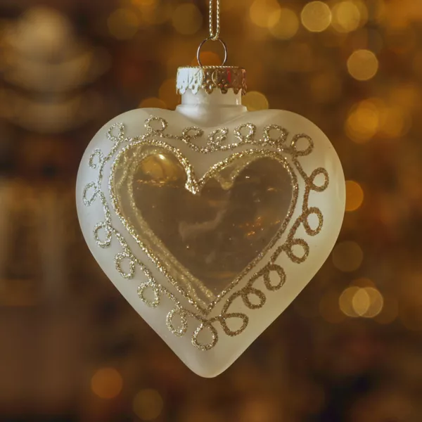 Suspension de No�l (H10 cm) Coeur enchanteur Transparent