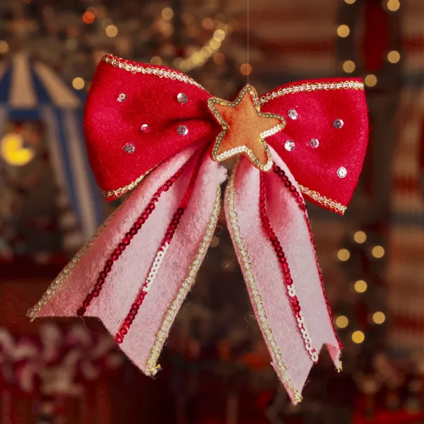 Weihnachtsschleife (H23 cm) Circus Stern Orange