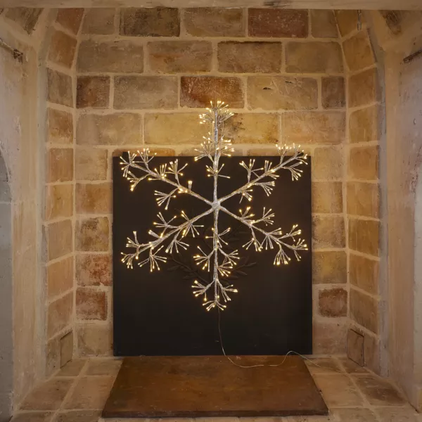Flocon de Noël lumineux 336 LED (H78 cm) Flash Blanc chaud