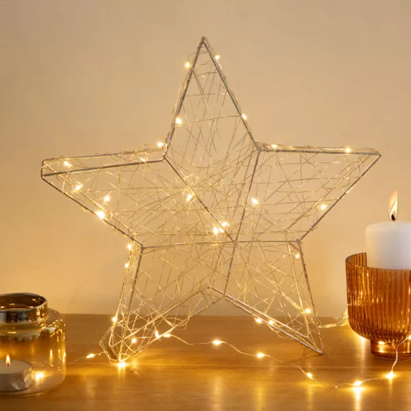 Leuchtstern Clissy batteriebetrieben Warmwei 30 LEDs