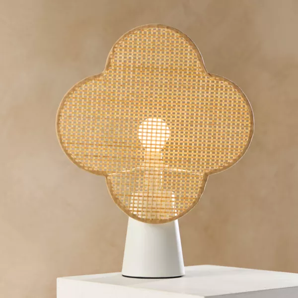 Lampe à poser bambou (H36 cm) Faustine Beige