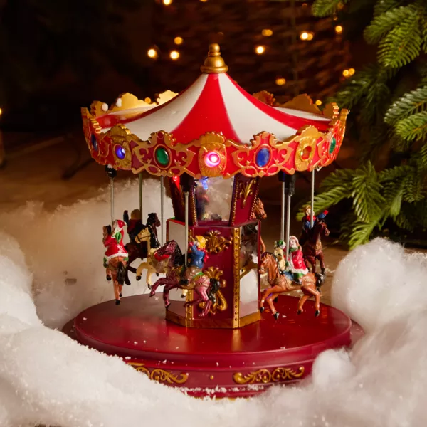 Carrousel lumineux, animé et musical (H25 cm) Souvenirs d’Hiver