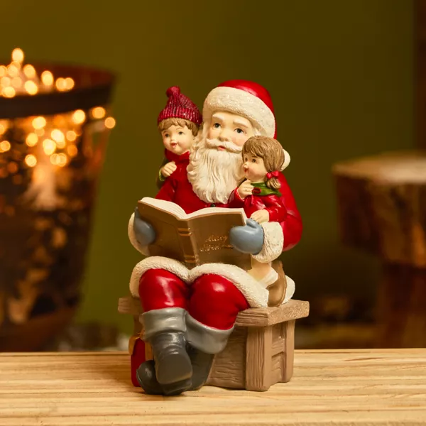 Père Noël décoratif (H18 cm) Conte de Noël Multicolore