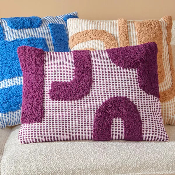 Coussin rectangulaire coton (38 x 58 cm) Poppy Violet