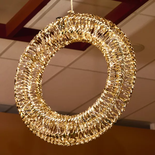 Couronne de Noël lumineuse 960 Micro LED (D70 cm) Effet flash Or et blanc chaud