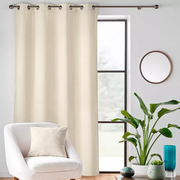 Rideau velours relief (140 x 260 cm) Nils Ecru