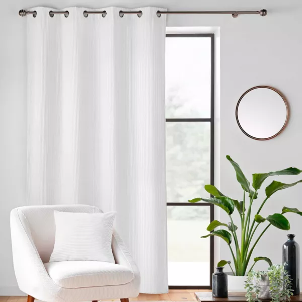 Tenda in velluto a rilievo (140 x 260 cm) Nils Bianco