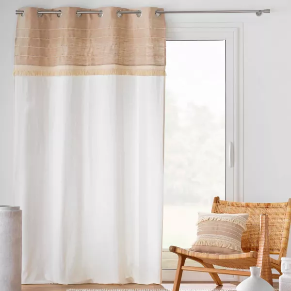 Katoen en jute gordijn (140 x 240 cm) Cirrus Beige