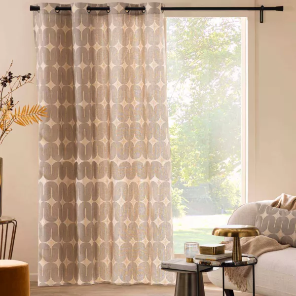 Katoenen gordijn (140 x 240 cm) Ondine Zwart