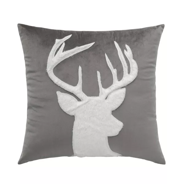 Coussin carré velours (45 x 45 cm) Vik Gris anthracite