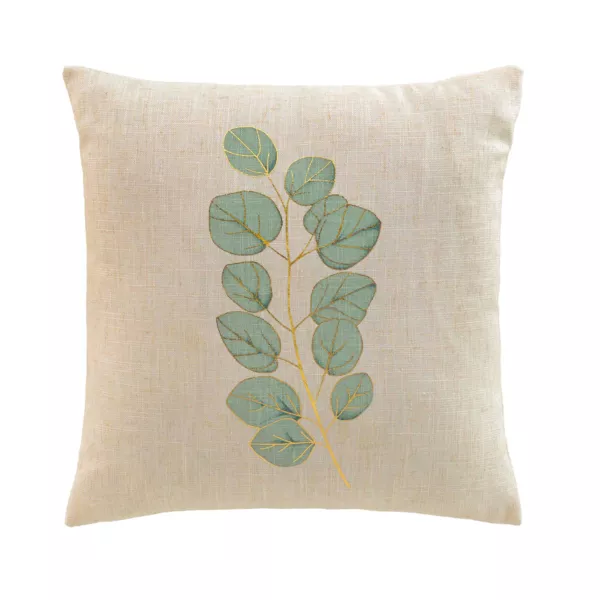 Coussin carré effet lin (45 x 45 cm) Eucalys Vert