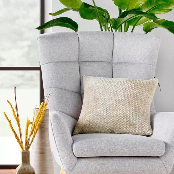 Coussin carré flanelle relief (45 x 45 cm) Flanela Beige