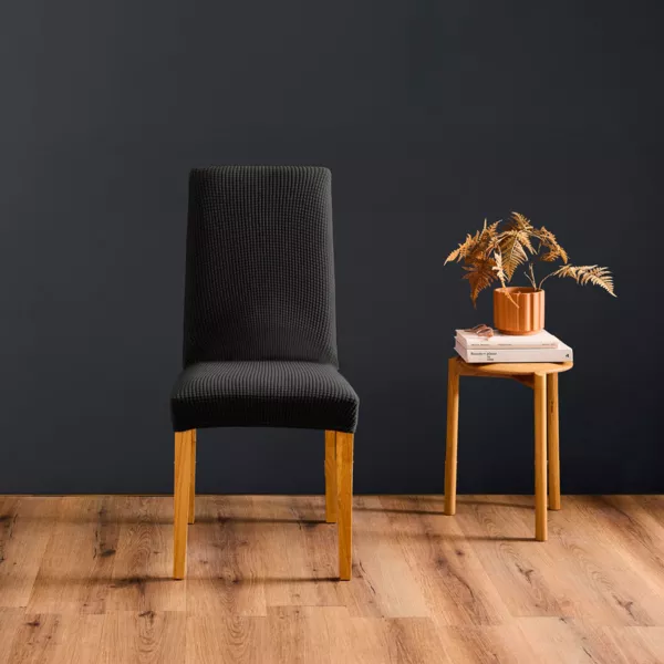 Housse de chaise extensible (40 x 40 cm) Mila Noir