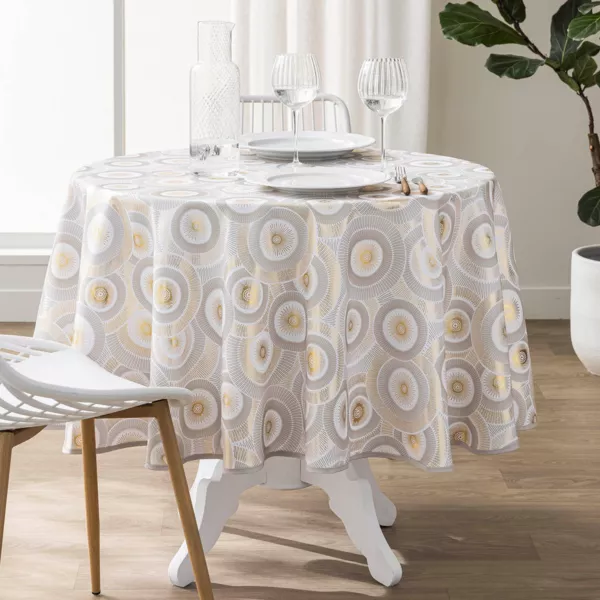 Nappe ronde antitache (180 cm) Eclipse Blanche