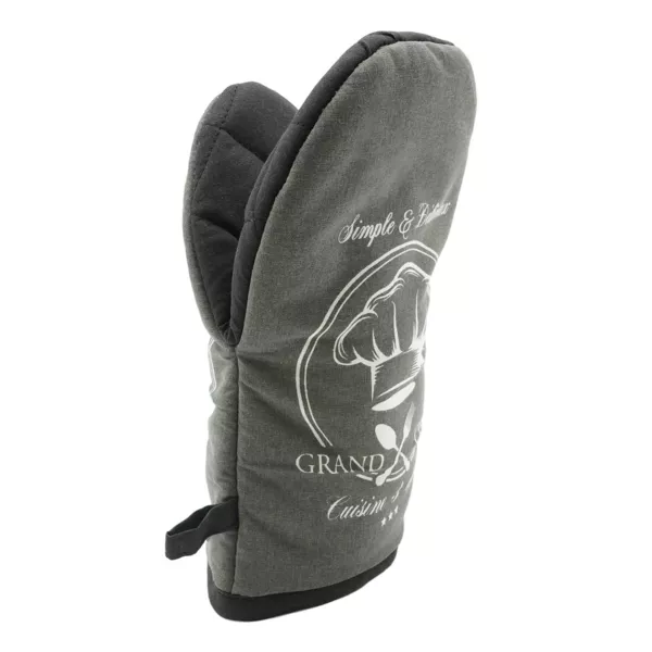 Gant de cuisine coton (24.5 x 14.5 cm) Grand Chef Gris