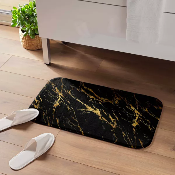 Tapis de bain antidérapant (45 x 75 cm) Aquamarbre Noir