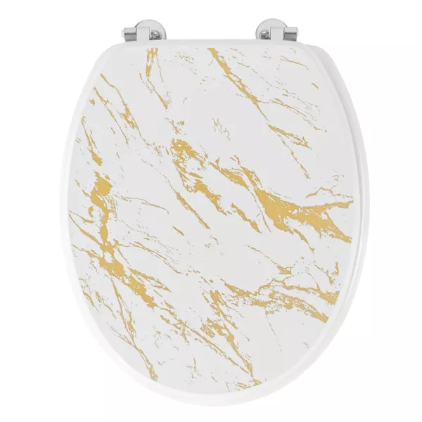 Tapa de inodoro 18 pulgadas MDF efecto mrmol Aquamarbre Blanco