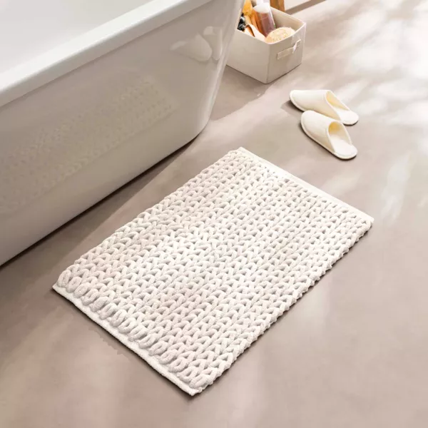 Tapis de bain en coton (50 x 80 cm) Ariel Ecru