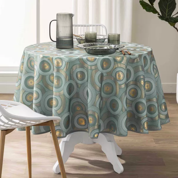 Runde Fleckenschutz-Tischdecke (180 cm) Eclipse Salbeigr�n