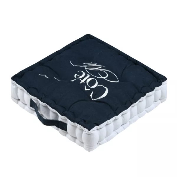 Coussin de sol coton (45 x 45 cm) Bordemer Bleu marine