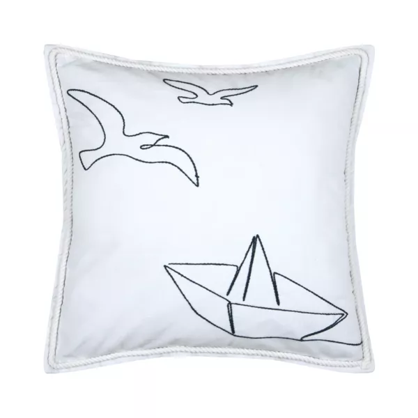Coussin carré coton (50 x 50 cm) Bordemer Blanc