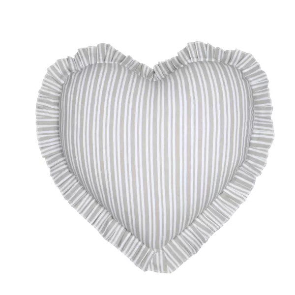 Coussin cœur coton (45 x 45 cm) Joséphine Gris