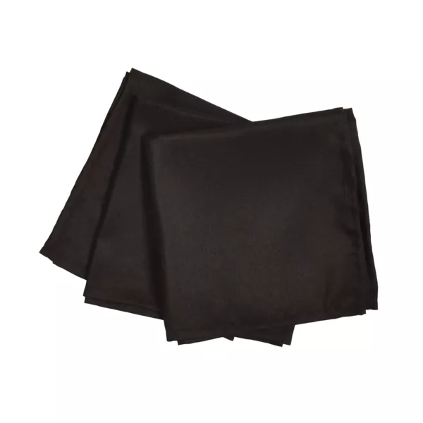 Lote de 3 servilletas de mesa de poliéster (40 x 40 cm) Elise Negro
