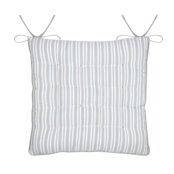 Coussin de chaise carré coton (38 x 38 cm) Joséphine Gris