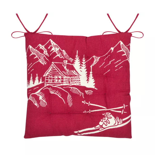Coussin de chaise carré coton (38x38 cm) Villard Bordeaux