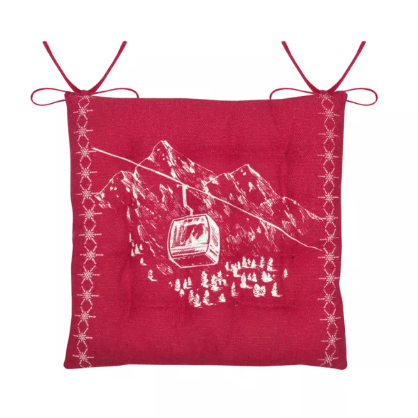 Coussin de chaise carré coton (38x38 cm) Villard Rouge