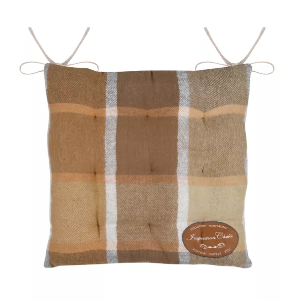 Coussin de chaise carré coton (38x38 cm) Wildforest Camel