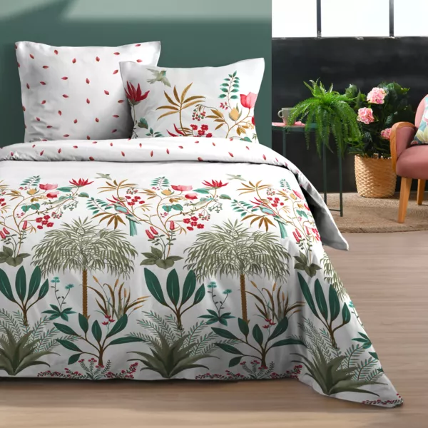 Housse de couette et deux taies d'oreiller en coton (240 x 220 cm) Antillia Multicolore
