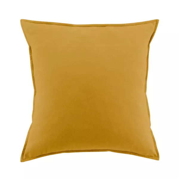 Federa per cuscino quadrata flanella di cotone (63 x 63 cm) Nina Giallo ocra