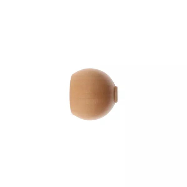 Lot de 2 embouts tringle bois (D28 mm) Nils boule Beige Vernis