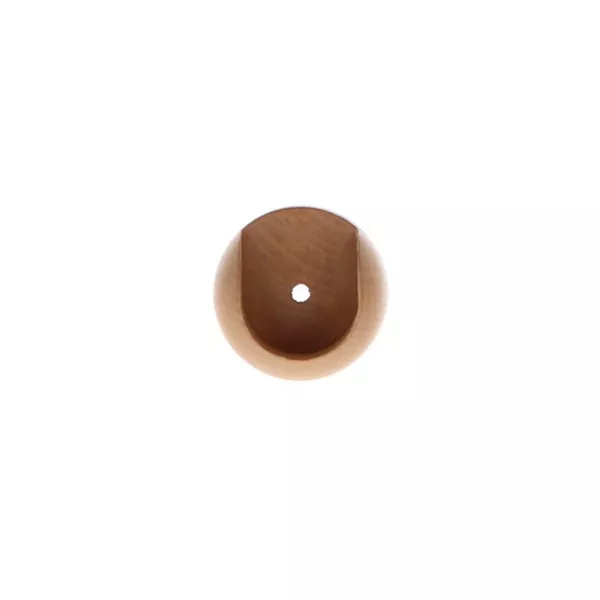 Set van 2 houten gordijnroede muurbeugels (D28 mm) Nils Beige Vernis