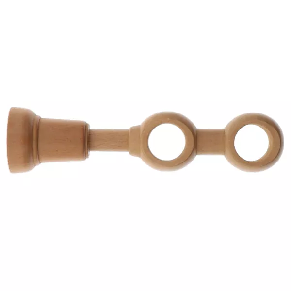 Support tringle double fixe bois (L21.5 cm /D28 mm) Nils Beige Vernis