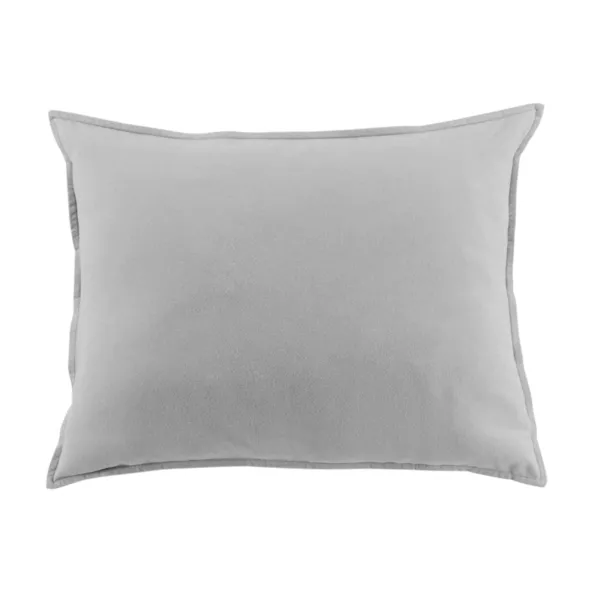 Funda de almohada rectangular de franela de algodón (50 x 80 cm) Nina Gris claro