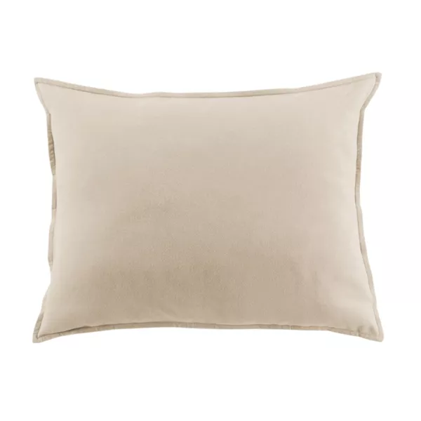 Funda de almohada rectangular de franela de algodón (50 x 80 cm) Nina Beige