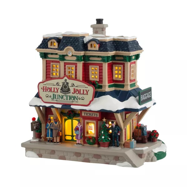Village de Noël Lemax lumineux Village Gare Holly Jolly