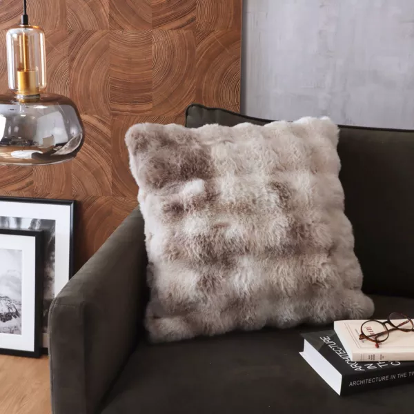 Coussin carré fausse fourrure (50 x 50 cm) Toronto Taupe
