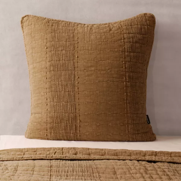 Taie d'oreiller carrée coton (60 x 60 cm) Lena Camel