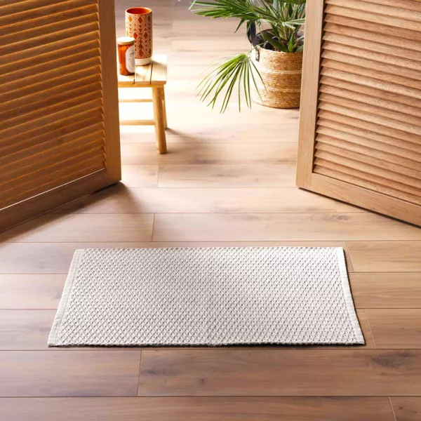Tapis de salon coton (50 x 80 cm) Alivia Ecru