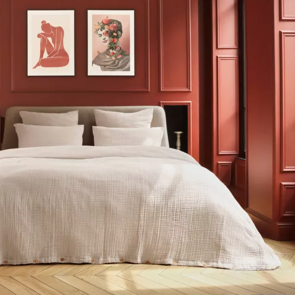 Housse de couette quadruple gaze de coton (280 x 240 cm) Victoria x GaĂŻa Beige pampa
