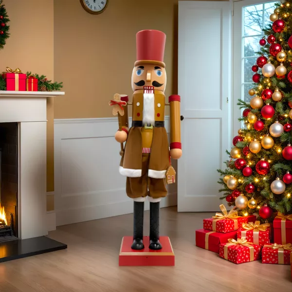 Muzikale en geanimeerde Notenkraker Muzikant (H154 cm) Cookie Bruin