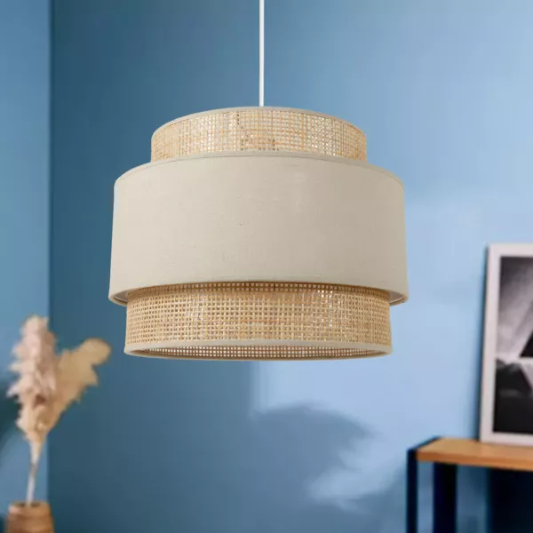 Hngelampe i rattan (D40 cm) Solara Beige