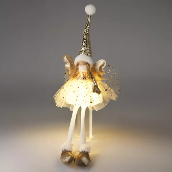 Poupée lumineuse jambes souples à piles (H60 cm) Lina Glitter Or