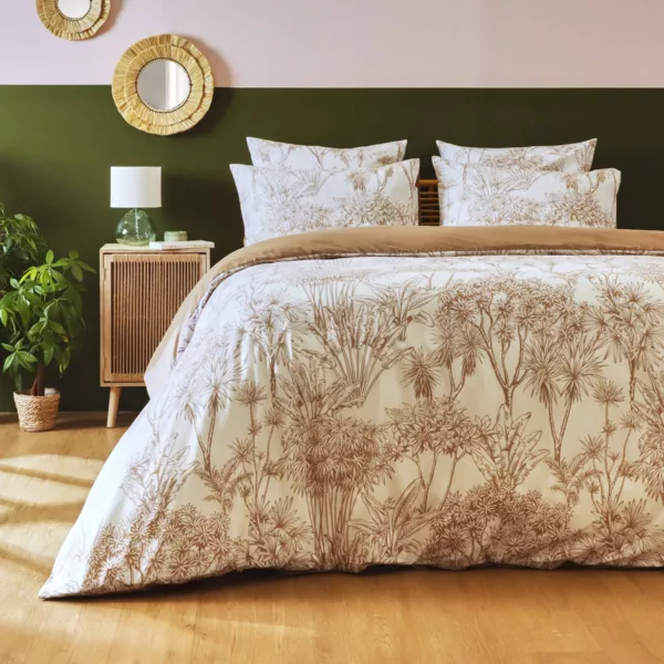 Katoenen dekbedovertrek (240 x 220 cm) Lara Bruin