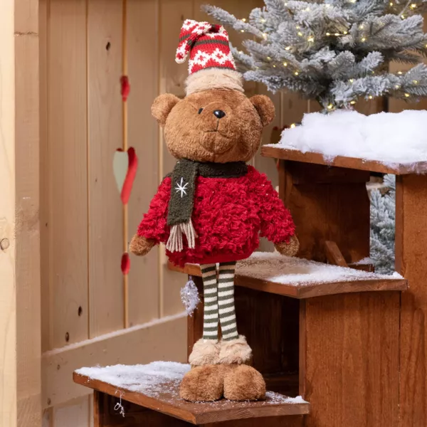 Ourson de Noël déco (H54 cm) Pippin à la montagne