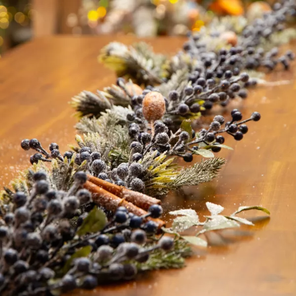 Geschmckte Girlande Blaubeeren Grn